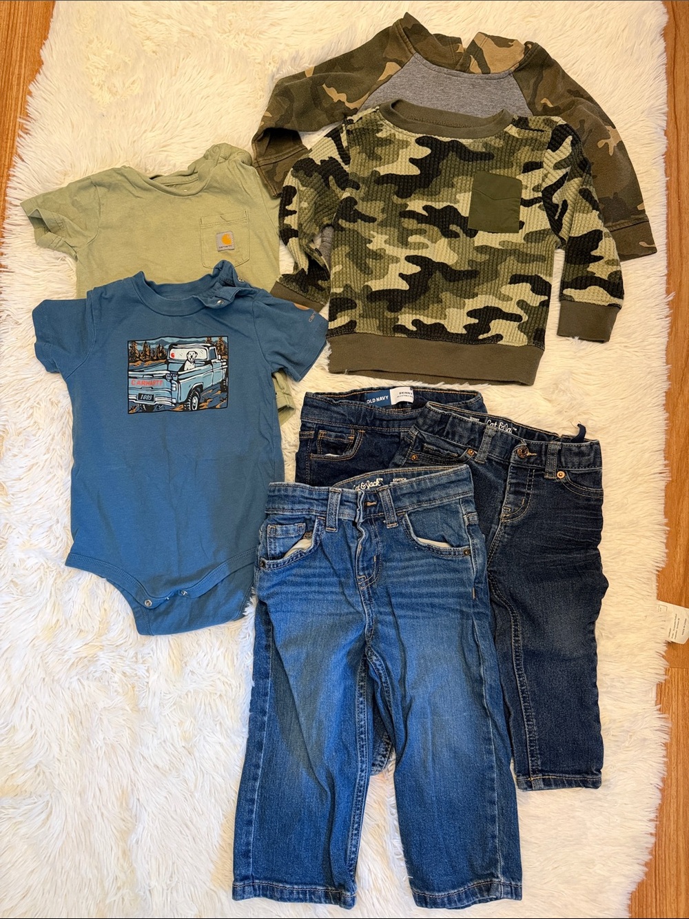 18 month boys camo/carhartt bundle